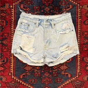 Carmar Blue Jean Shorts with Distressed Frayed Hem